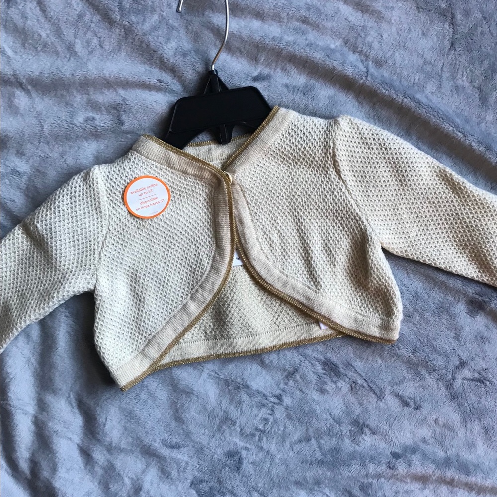 Toddler Cream & Gold Cardigan